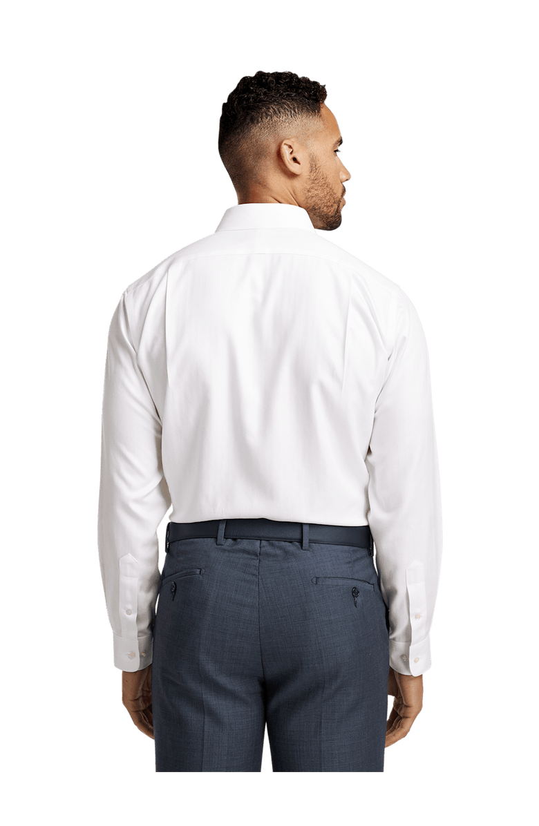 Paul Fredrick Non-iron Cotton Herringbone Point Collar Dress Shirt, Alternate, color, White