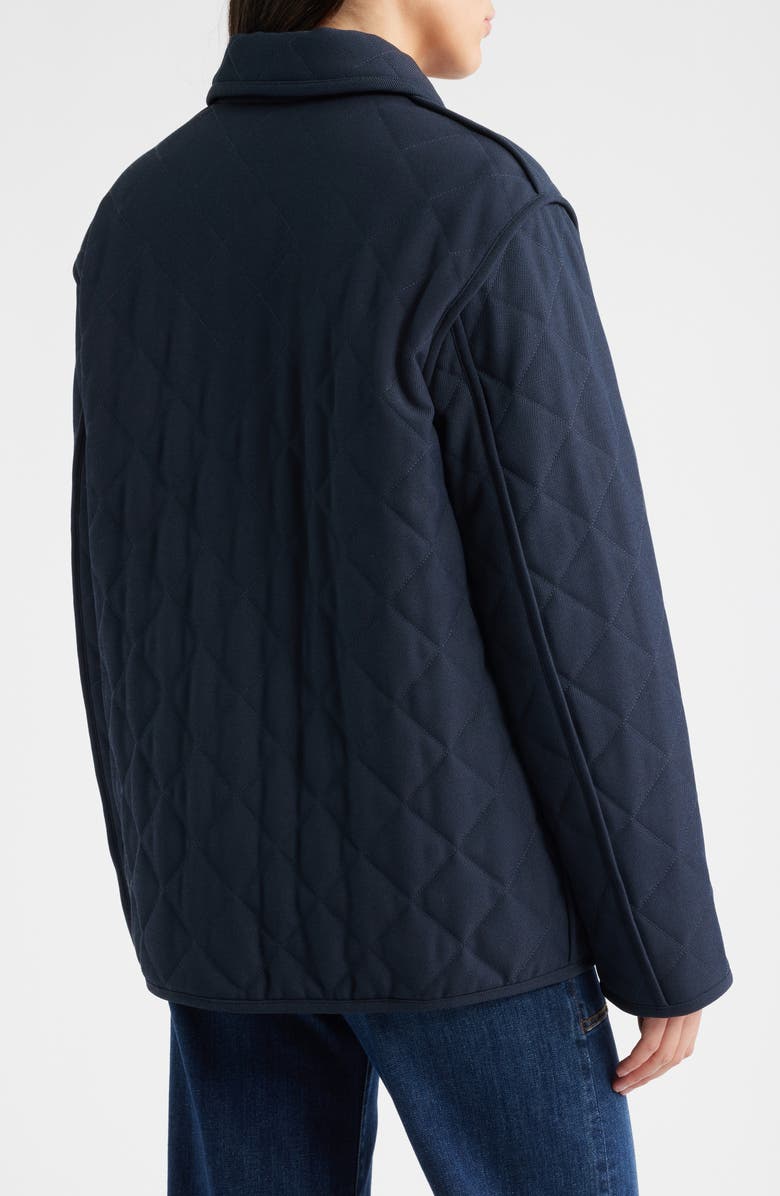 Bernardo Diamond Quilted Jacket, Alternate, color, Navy