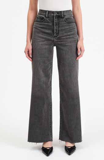 DAZE Far Out Raw Hem High Waist Wide Leg Jeans