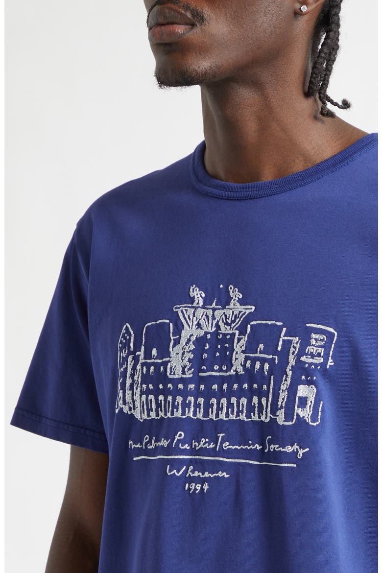 Public Chain Stitch Cotton T-Shirt, Alternate, color, BLUE