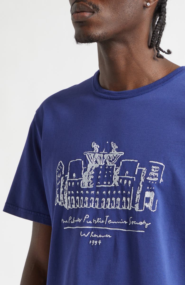 PALMES Public Chain Stitch Cotton T-Shirt, Alternate, color, Blue