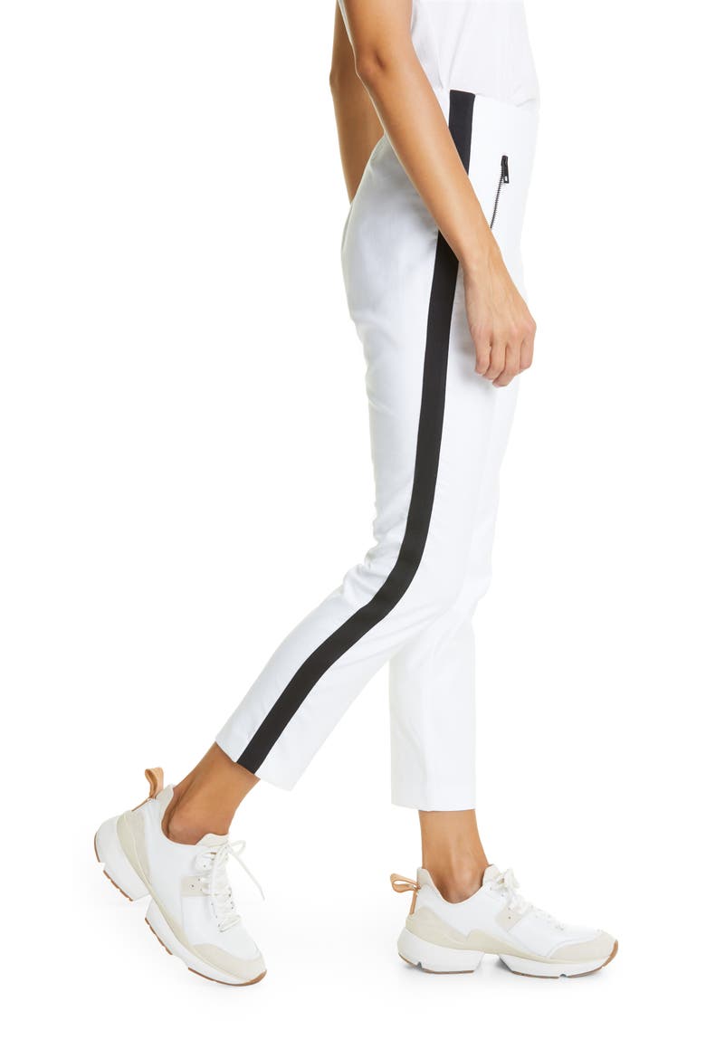 Simone Side Stripe Ankle Pants, Alternate, color, WHITE