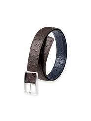 Paul Fredrick Ostrich Embossed Reversible Belt