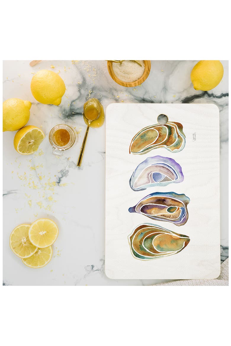 Ocean Floor Shell Print Cutting Board, Alternate, color, WHITE