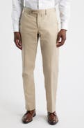 Berle Trim Fit Flat Front Lyocell & Cotton Twill Chinos