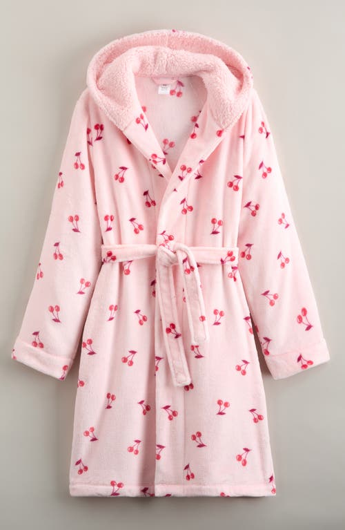 Nordstrom Kids' Hooded Robe in Pink Purple Cherries at Nordstrom, Size 14-16