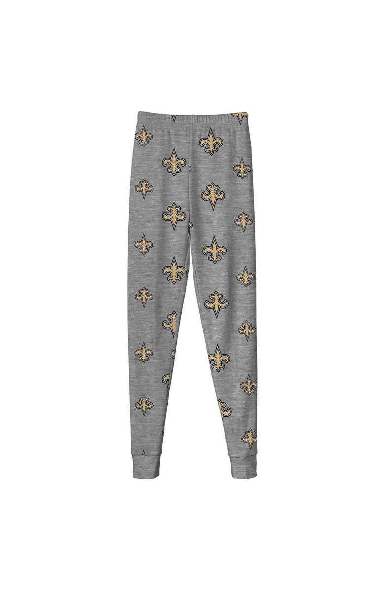 Outerstuff Youth New Orleans Saints Long Sleeve T-Shirt and Pants Sleep Set, Alternate, color, Heather Gray