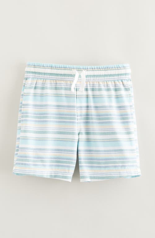 Tucker + Tate Kids' Stripe Cotton Twill Drawstring Shorts In White Amalfi Stripe
