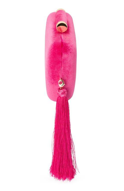 Olga Berg Matilda Velvet Clutch In Pink