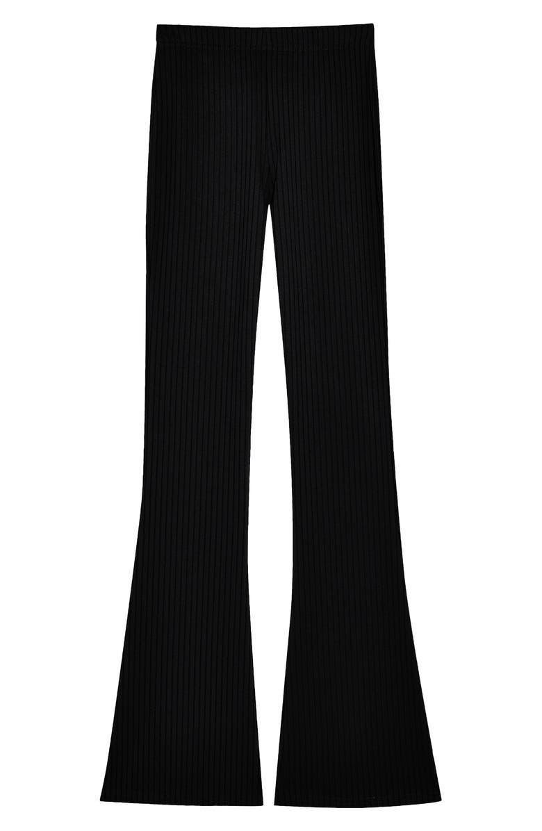 Topshop Ribbed Flare Skinny Pants, Alternate, color,