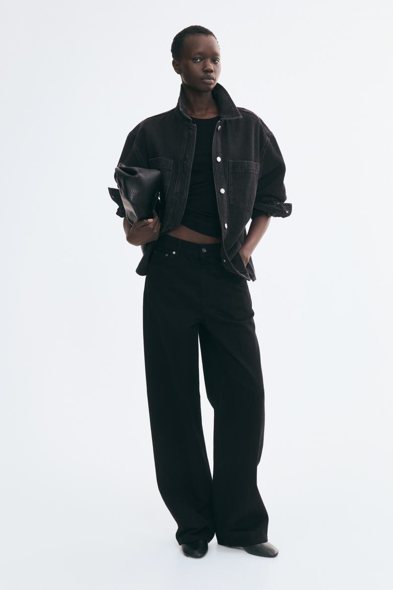 Cotton Denim Overshirt, Alternate, color, Denim black