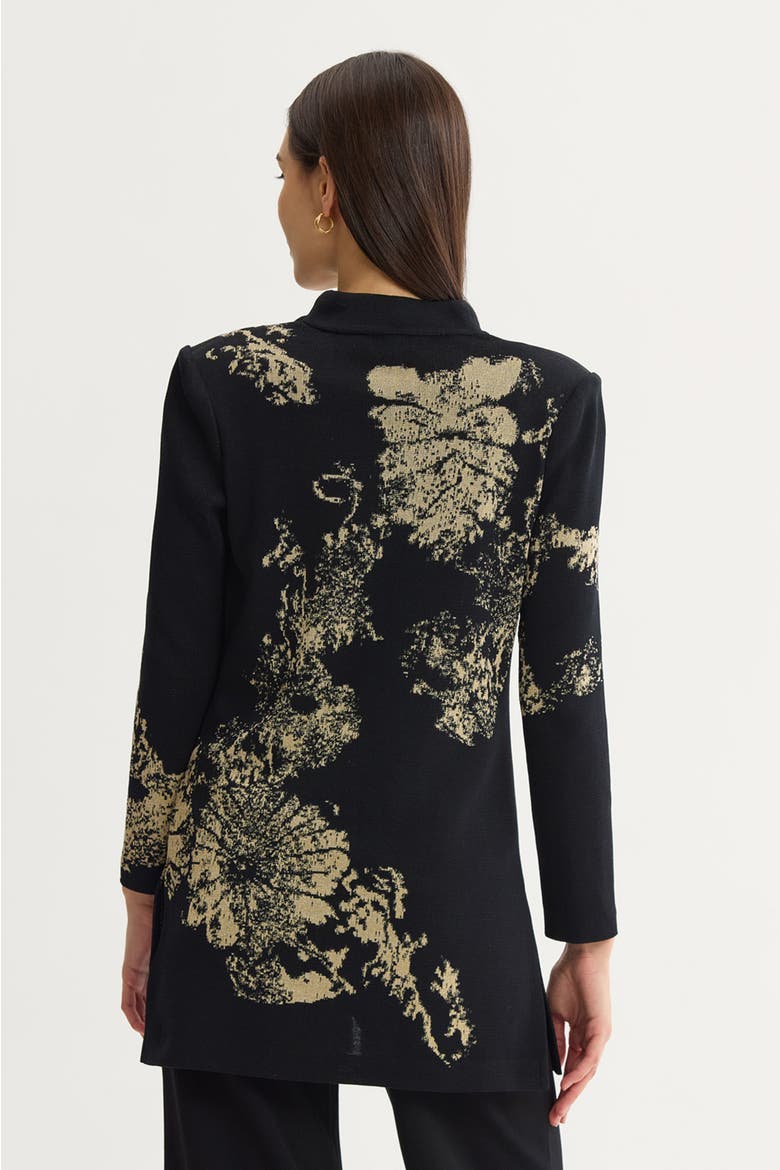 Lurex Knit Jacket, Alternate, color, Black/Gold