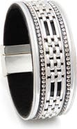 SAACHI Faux Pearled Cutout Waved Cuff Bracelet