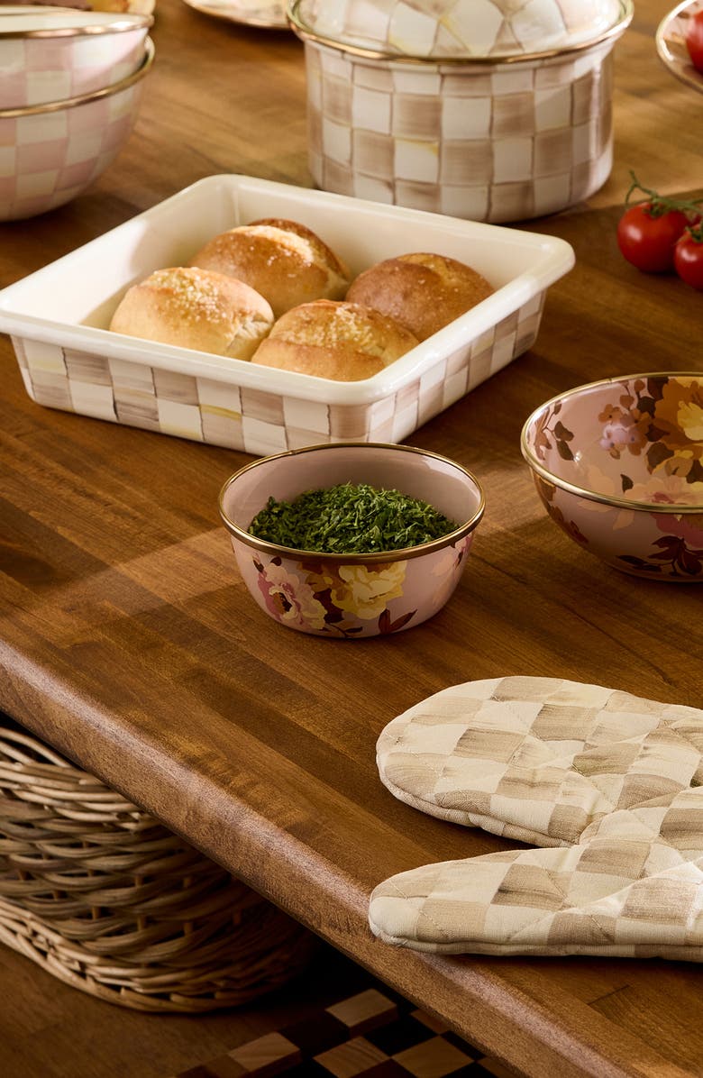 MACKENZIE CHILDS Wild Rose Mauve Enameled Steel Pinch Bowl, Alternate, color, Mauve