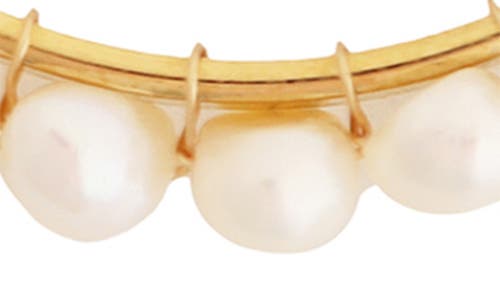 Panacea Freshwater Pearl Embellished Hoop Earrings In Gold