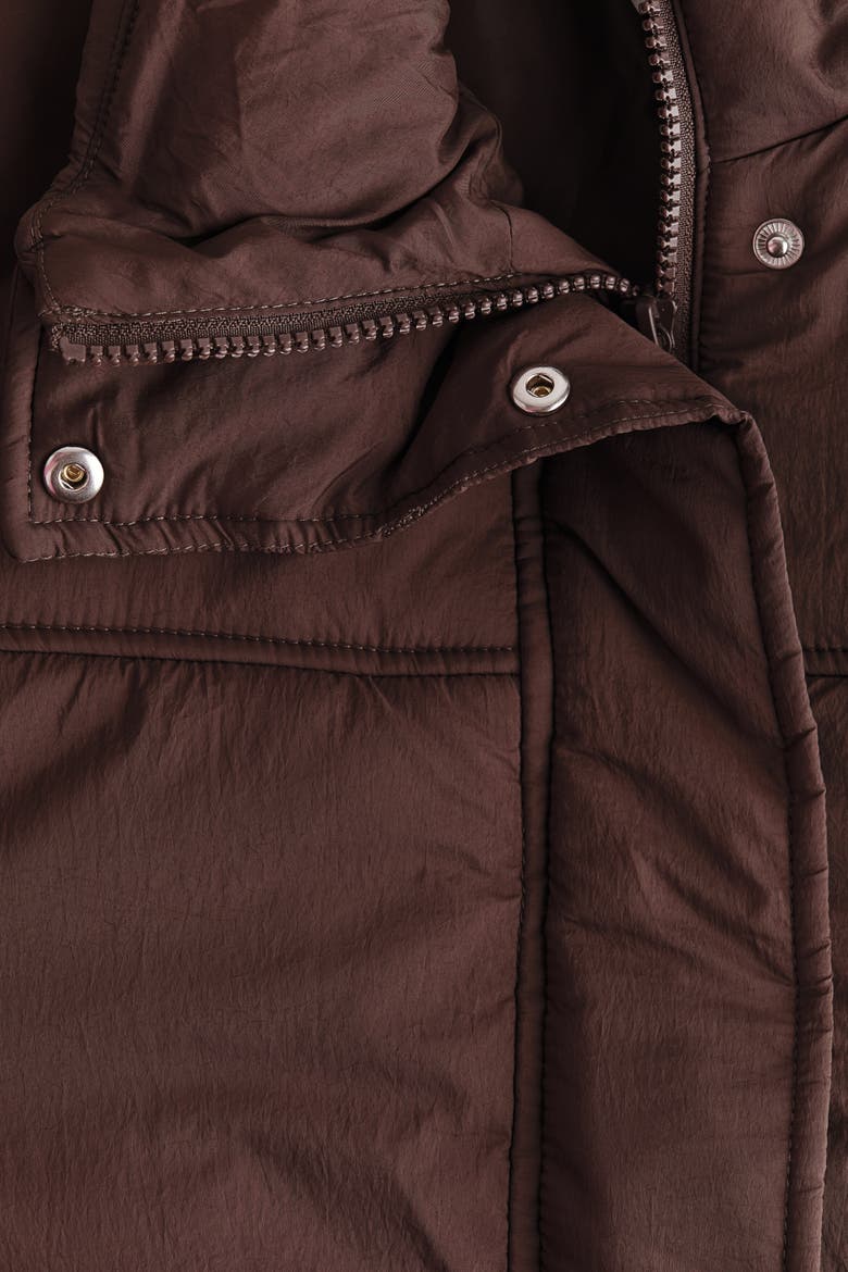 Padded Nylon Jacket, Alternate, color, Dark brown