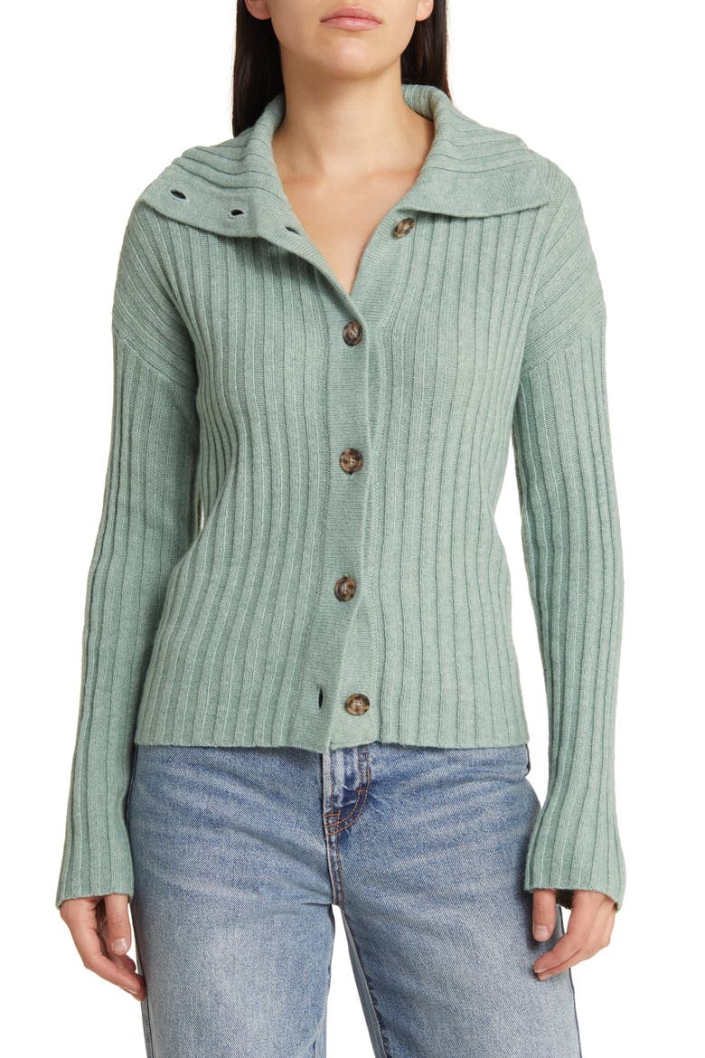Wool Blend Oversize Collar Cardigan, Main, color, CAROLINA BLUE