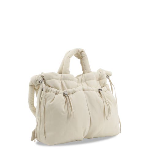 J World Puffy Convertible Tote With Adjustable Handles In Sand