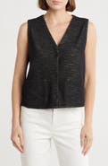 Eileen Fisher V-Neck Organic Cotton Blend Vest