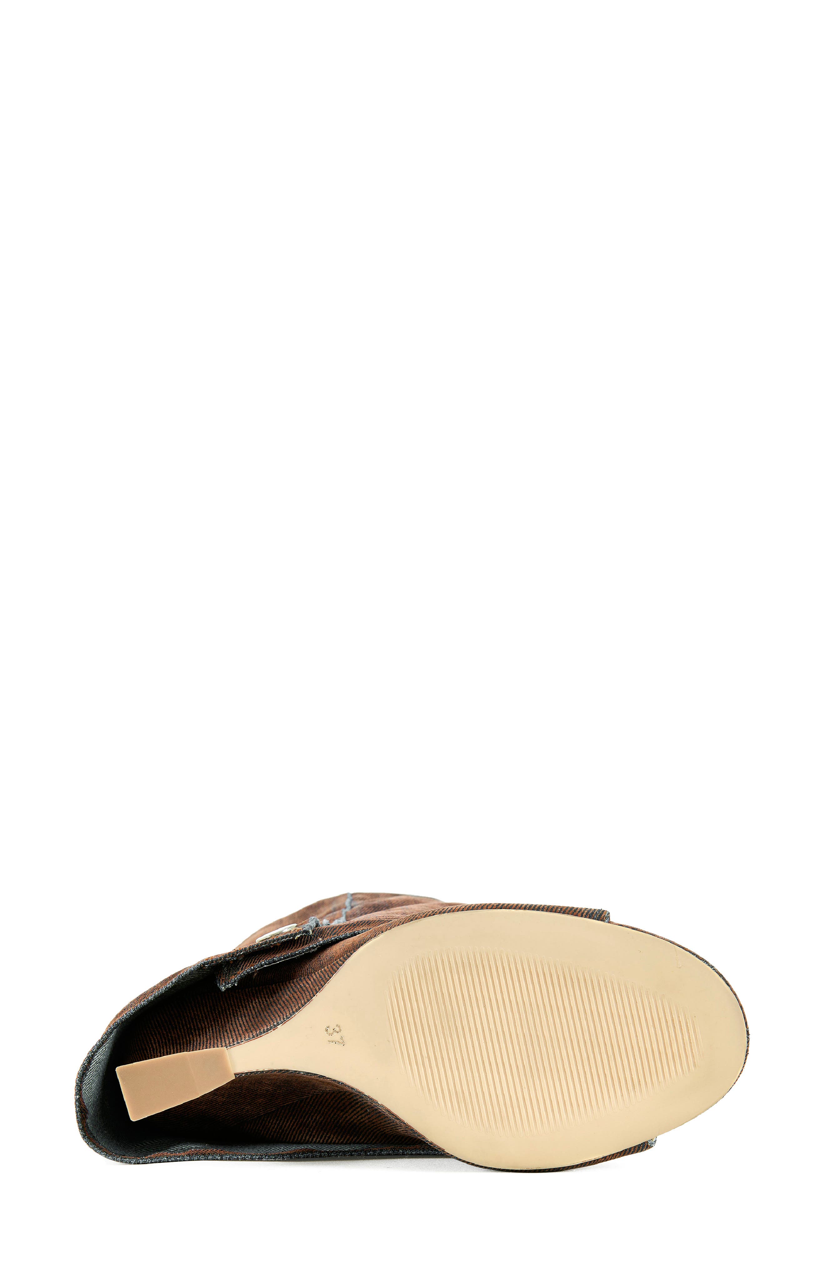 AZALEA WANG Metallic Open Toe Boot, Alternate, color, Orange