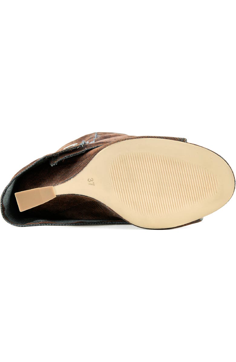 AZALEA WANG Metallic Open Toe Boot, Alternate, color, Orange