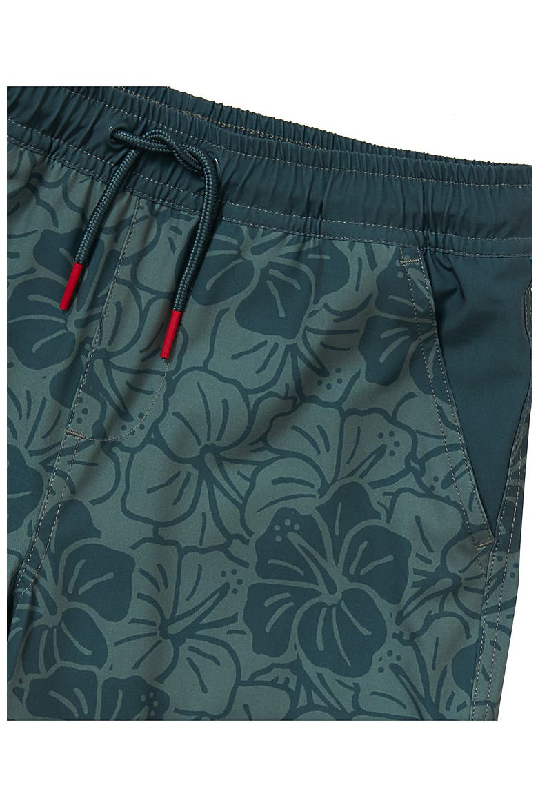 Boys Stretch Hydroliner Sport Swim Trunk, Alternate, color, Forest Green Floral