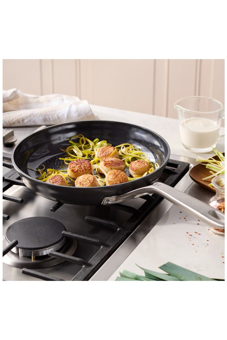 Motion Ceramic Hard Anodized Nonstick 10-Inch Fry Pan, Alternate, color, BLACK
