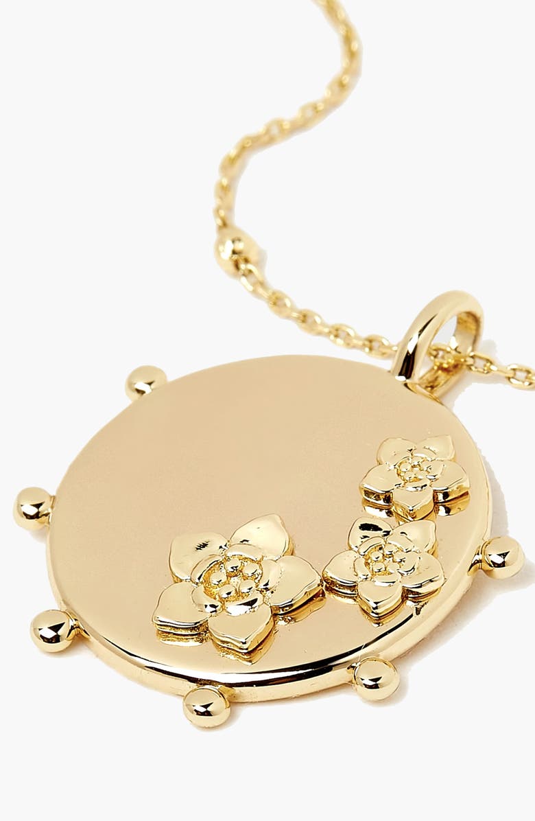 YOJ Mali Flower Pendant Short Necklace in Gold, Alternate, color, Gold