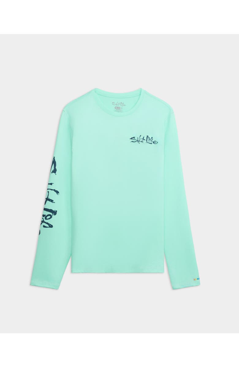 Salt Life Salt Water Perforated Tee, Main, color, Glass