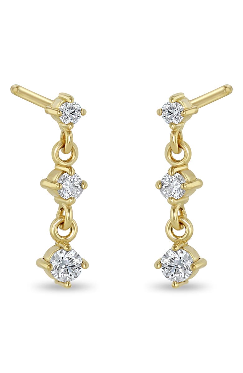 Zoë Chicco Graduated Diamond Drop Earrings, Main, color, 