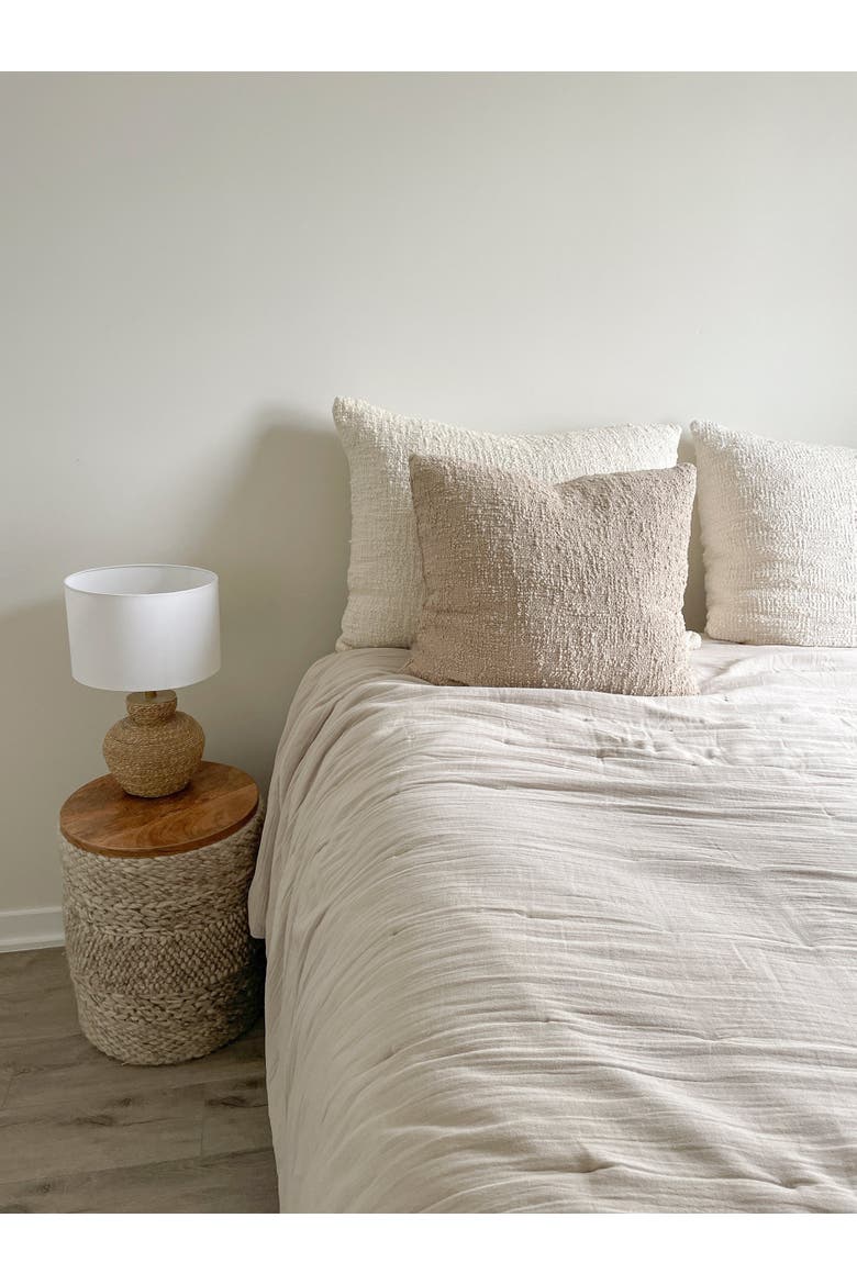 Cozy Cotton Boucle Euro Pillow with Down Alternative Insert, Alternate, color, Beige
