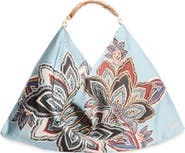 FARM Rio Large Satin Scarf Hobo Bag