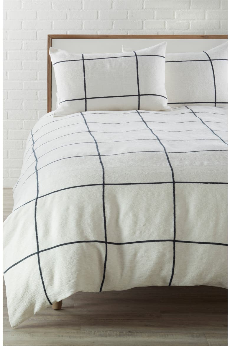 Grid Duvet Cover, Main, color, IVORY