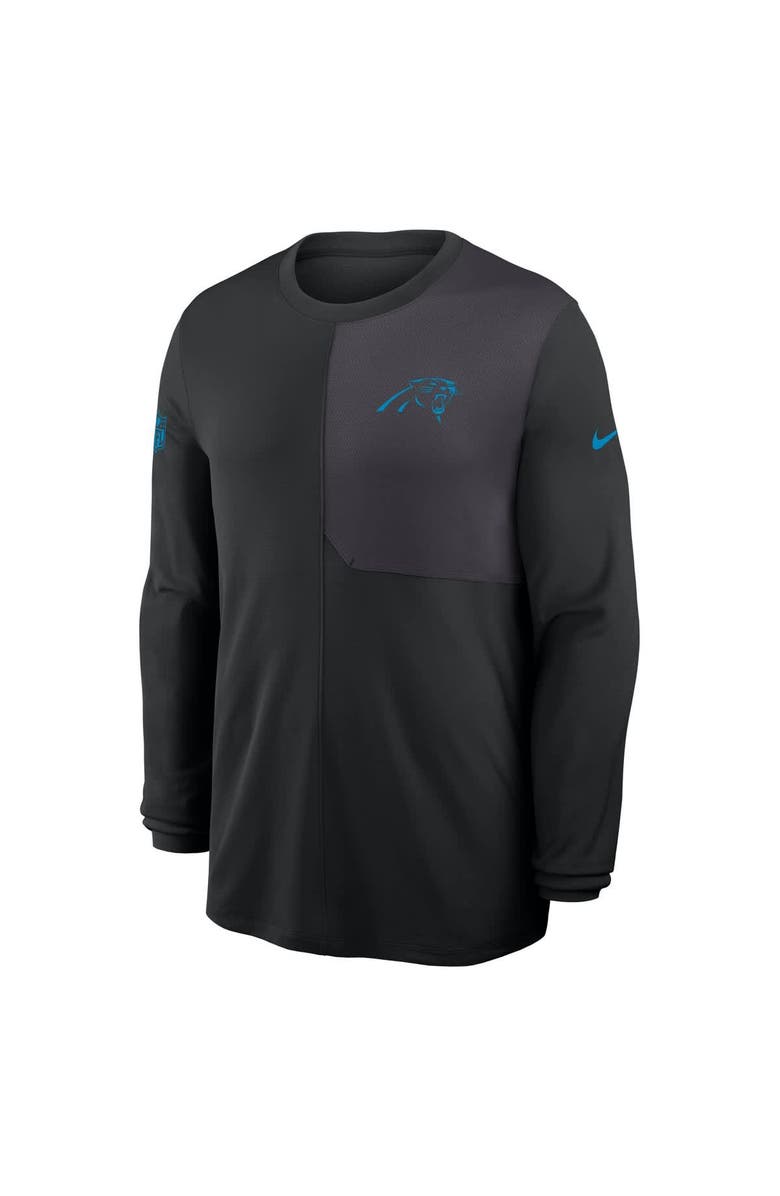 Nike Men's Nike Black Carolina Panthers Sideline Coach UV Performance Long Sleeve T-Shirt, Alternate, color, Black