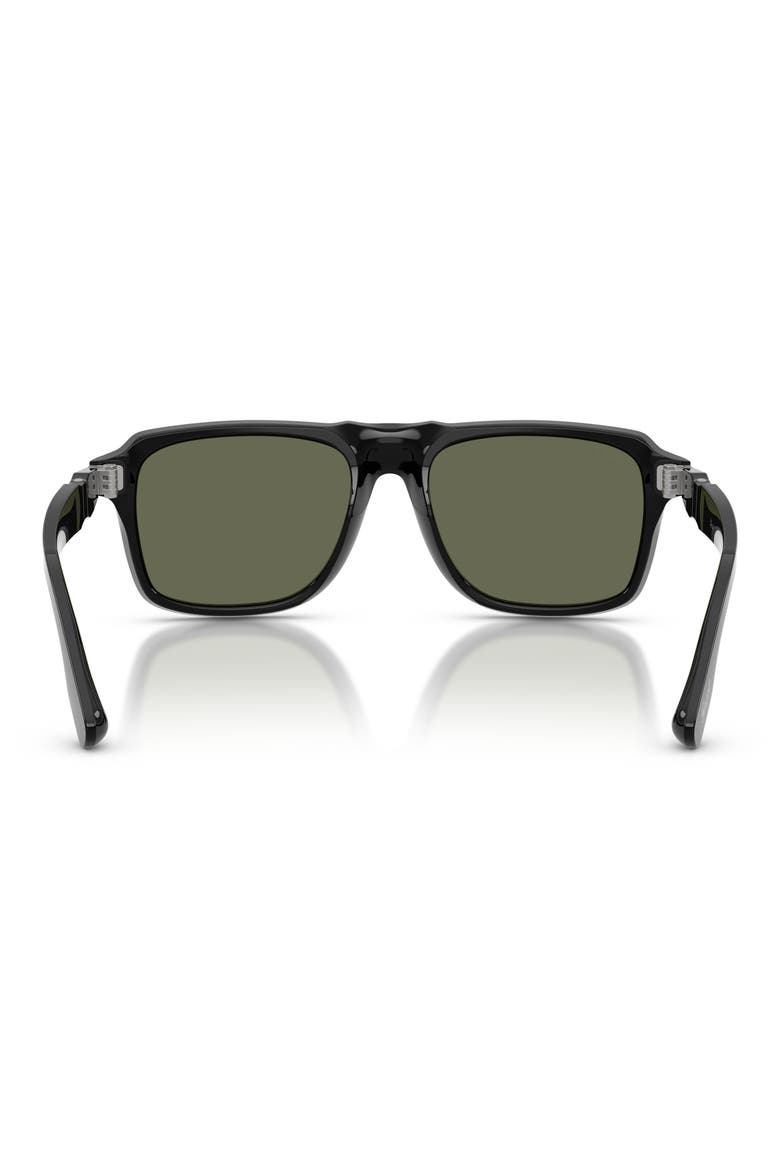 PO8002S 55mm Polarized Rectangle Sunglasses, Alternate, color, BLACK / POLAR GREEN