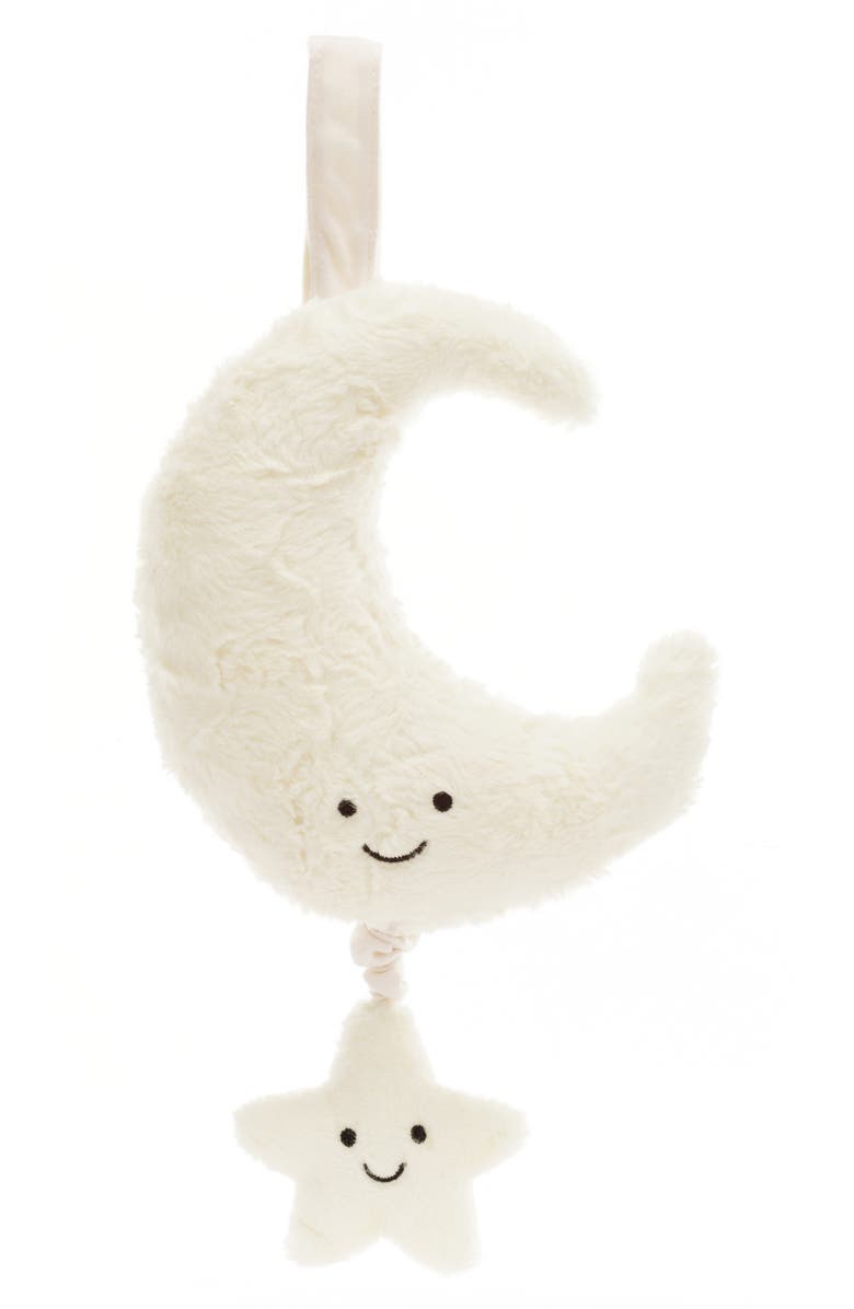Jellycat Amusable Crescent Moon & Star Plush Musical Pull Toy, Main, color, White