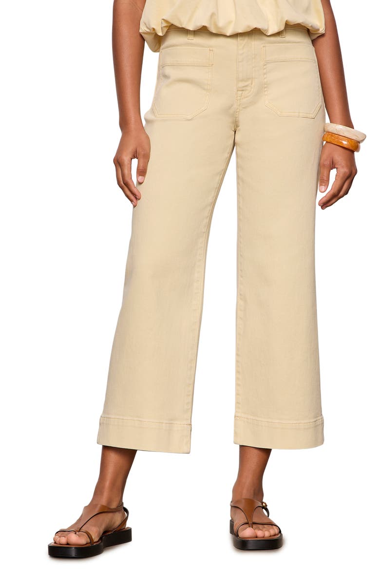 The Marine Crop Denim Pants, Main, color, BANANA YELLOW