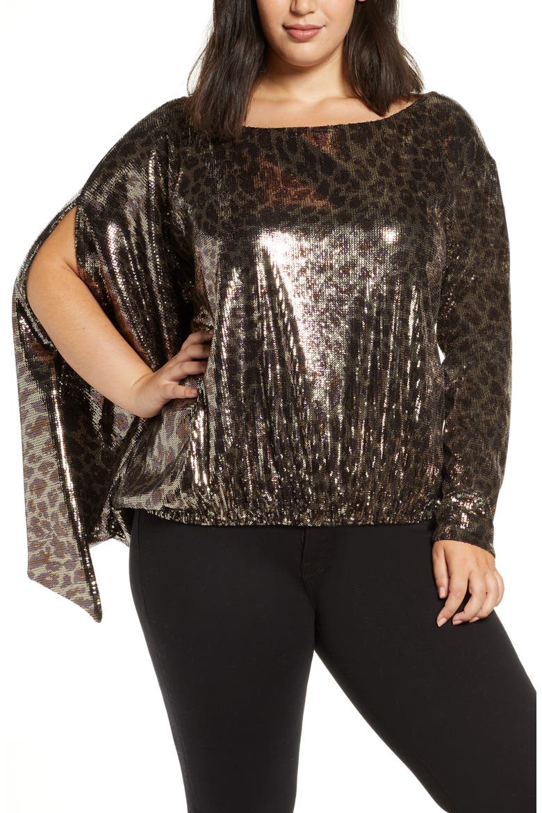 Jenny Sequin Leopard Print Convertible Top, Main, color, MINI SEQUIN-LEOPARD