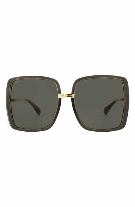 Gucci 60mm Oversize Butterfly Sunglasses