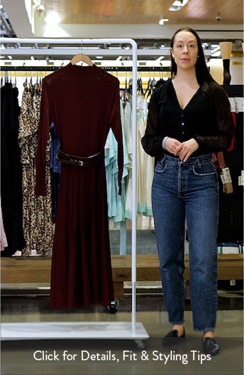 Alicia Long Sleeve Belted Sweater Dress, sales video thumbnail