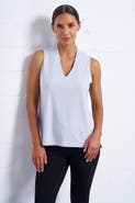 Franne Golde Luxe Stretch V-Neck Sleeveless Shell