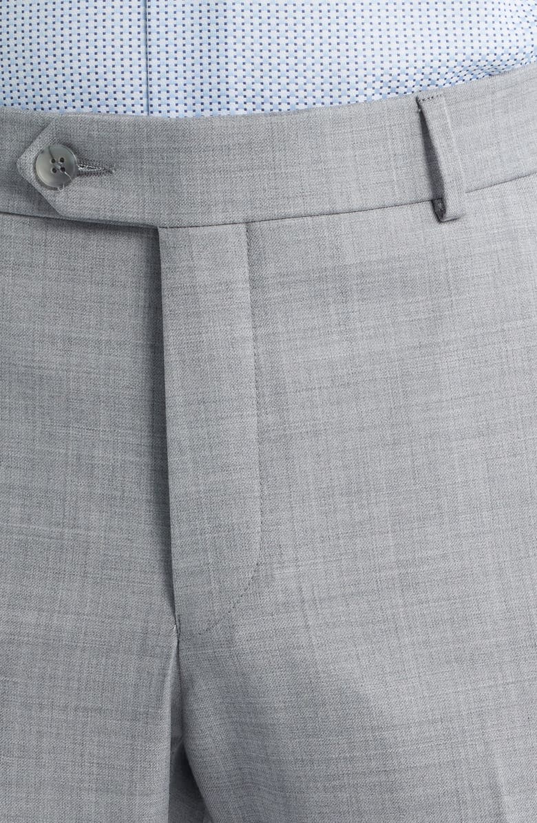 Berle Flat Front Light Grey Super 120s Wool Dress Pants, Alternate, color, Light Grey