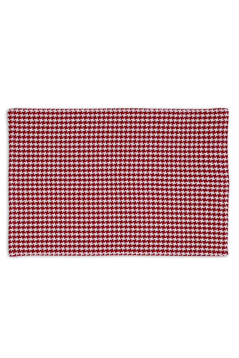 Tango Red Houndstooth Placemat Set/6, Alternate, color, Red