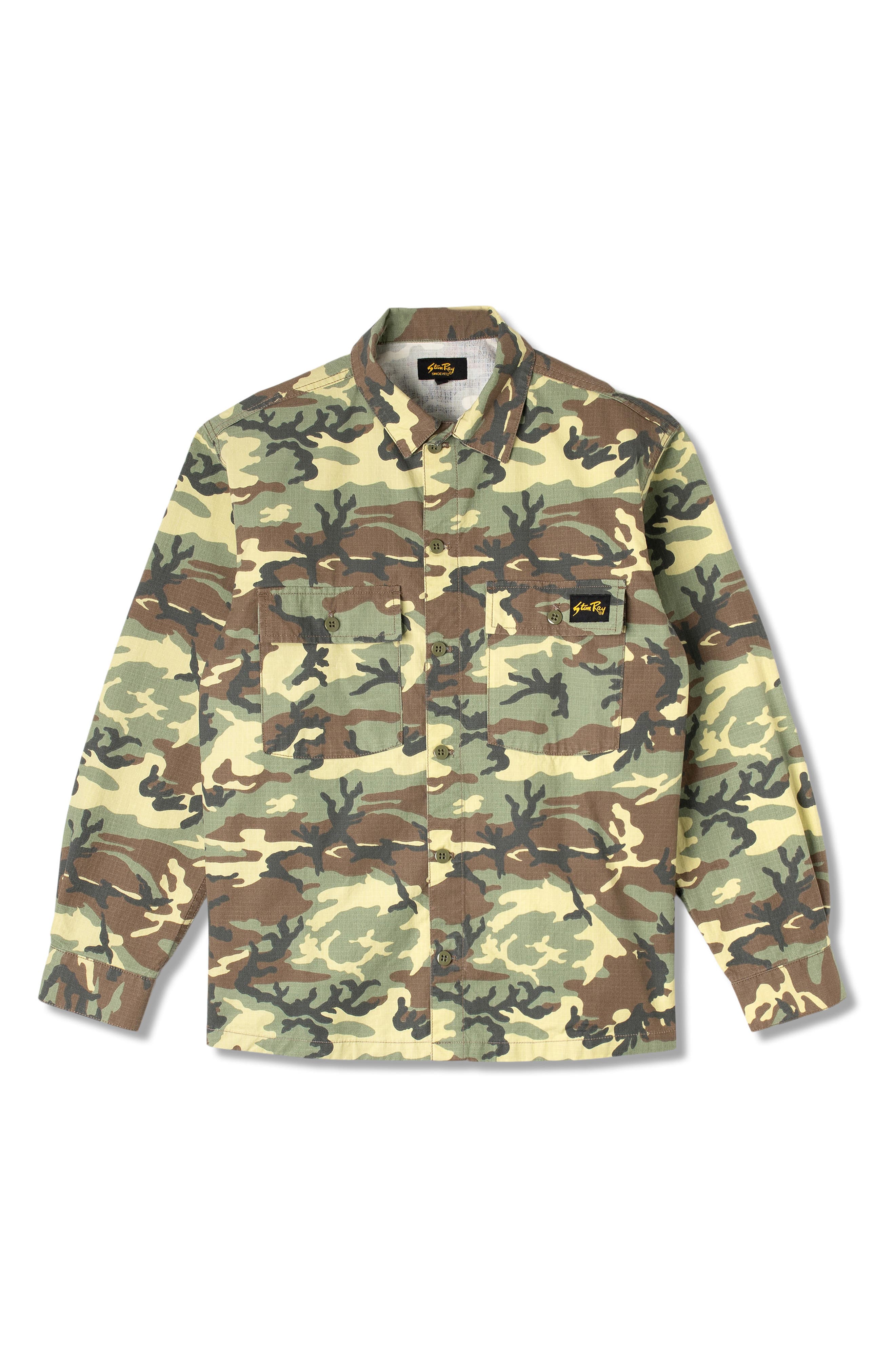 STAN RAY Woodland Camo Cotton Ripstop Button-Up Shirt