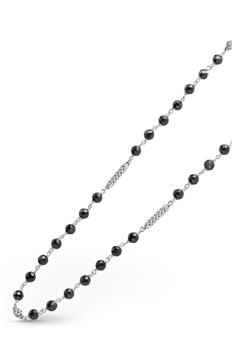 Caviar Icon Ceramic Beaded Necklace, Alternate, color, SILVER