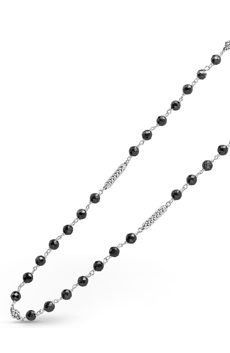 LAGOS Caviar Icon Ceramic Beaded Necklace, Alternate, color, Silver