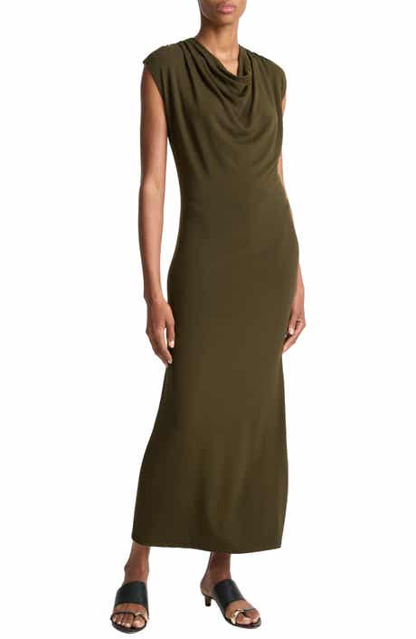 Vince Cowl Neck Cap Sleeve Maxi Dress