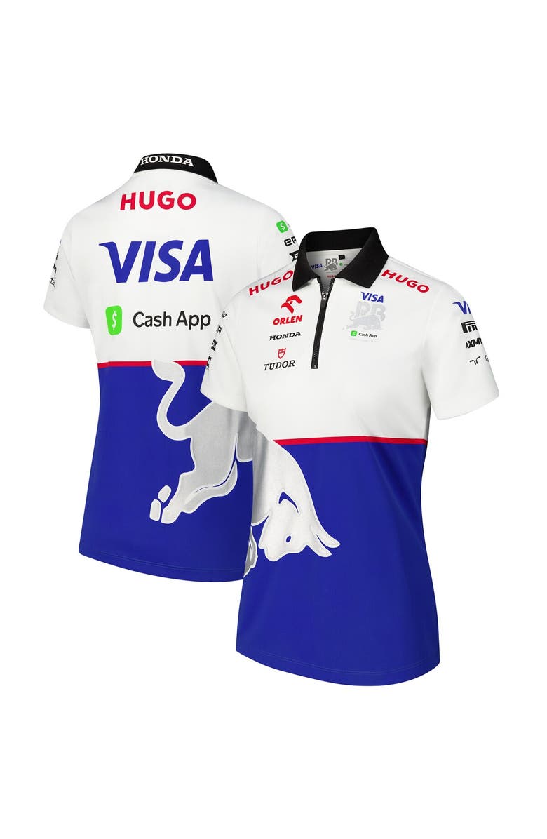 BOSS Women's Hugo Boss Royal/White RB 2023 Cash App Quarter-Zip Polo, Main, color, 