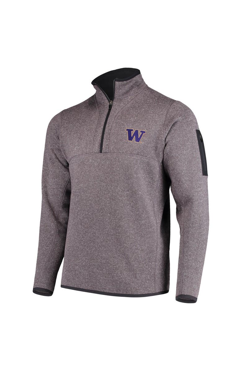 ANTIGUA Men's Antigua Charcoal Washington Huskies Fortune Half-Zip Sweatshirt, Main, color, 