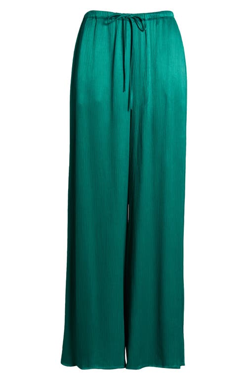 Nation Ltd Kali Plissé Wide Leg Drawstring Pants In Forest